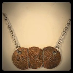 Priceless 3 penny necklace two sided different
